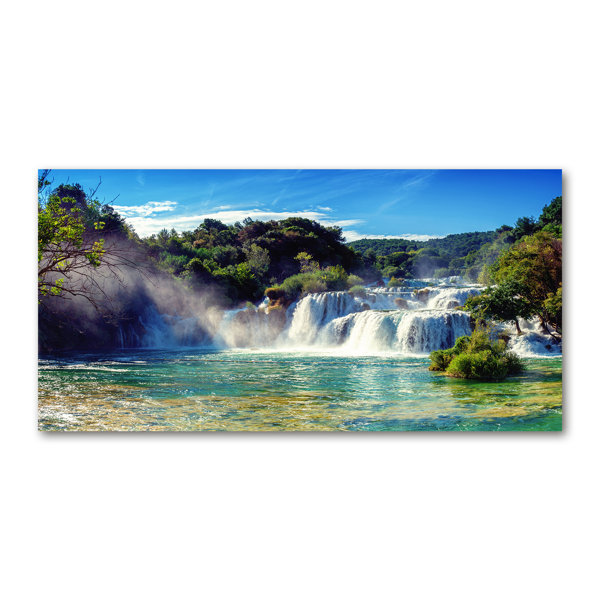 Union Rustic Krka Waterfalls No Frame Print On Canvas Wayfair Co Uk